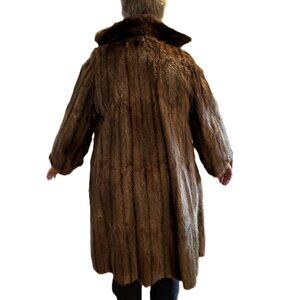 Classic Brown Full-Length Women's Fur Coat